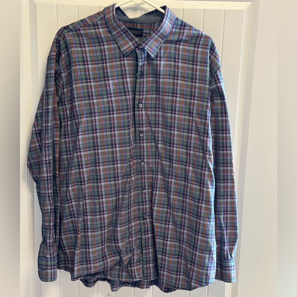 Thelonious C plaid button down shirt